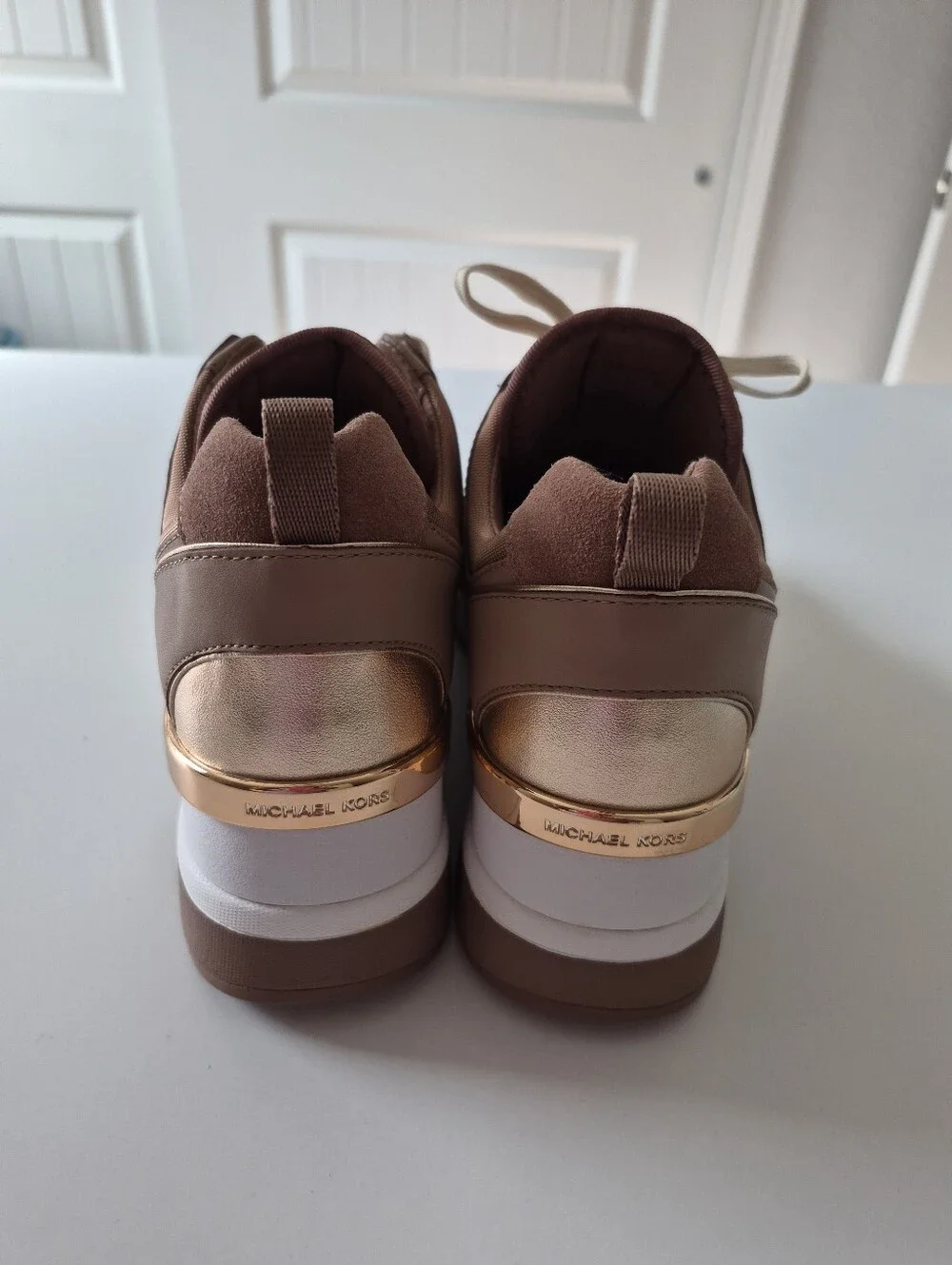 Michael Kors Georgie Trainer Wedge Sneakers Rose Pink Sz 8.5